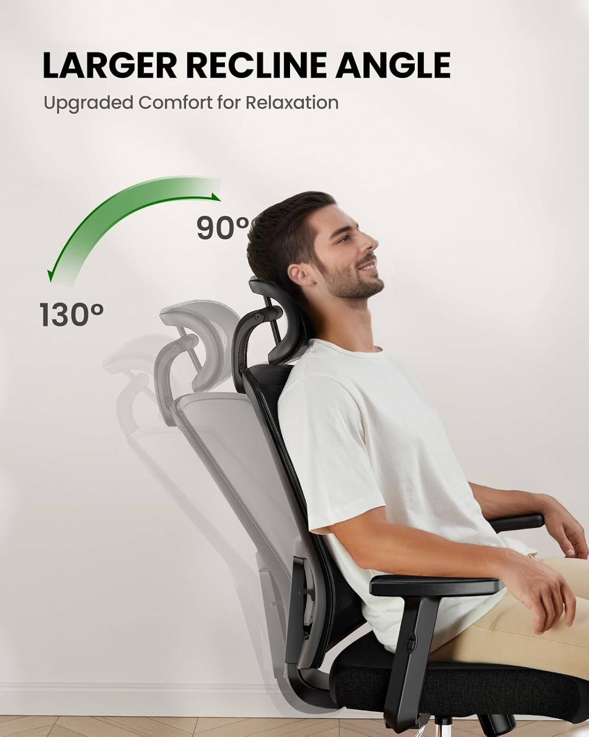 Marsail Ergonomic Office Chair Ergonomic Gaming Chair with Lumbar Support, 2D Headrest, Adjustable Armrests, Contoured Seat Cushion, Computer Desk Chair with Wheels for Home and Office - Image 7
